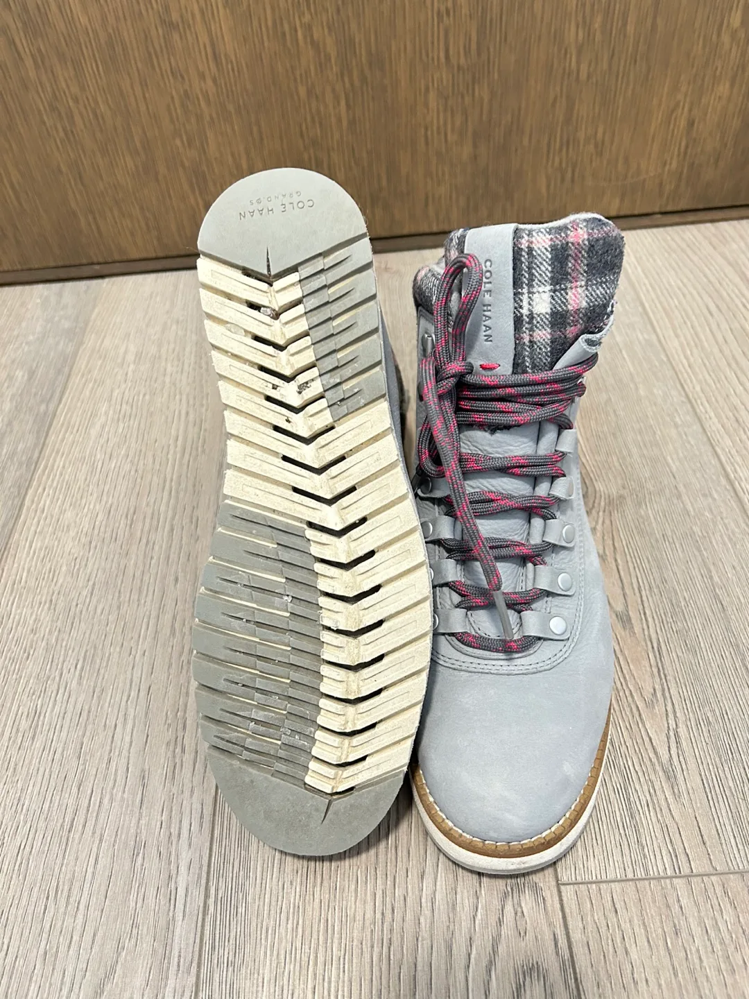 Cole Haan Women's Grey Leather Hiking Boots image indicator(3)