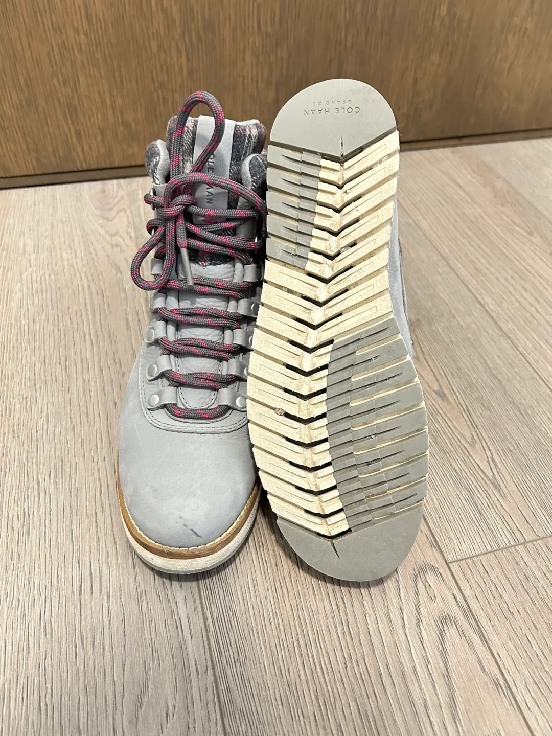 Cole Haan Women's Grey Leather Hiking Boots image indicator(2)