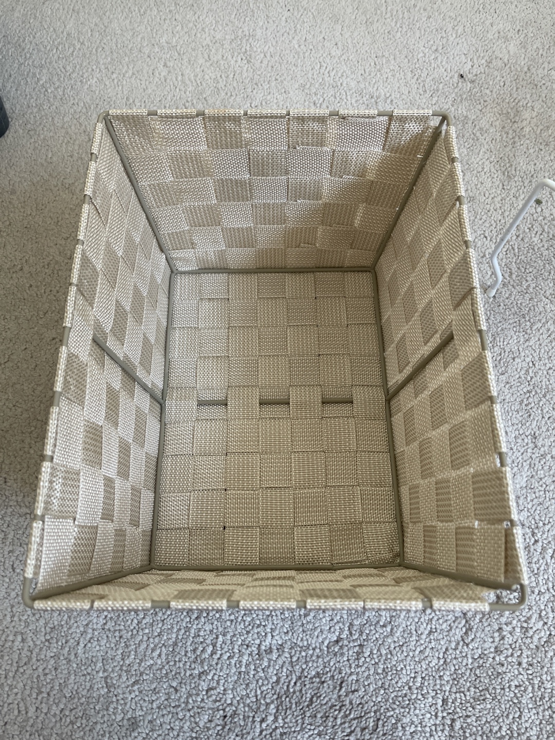 Beige Fabric Storage Bin