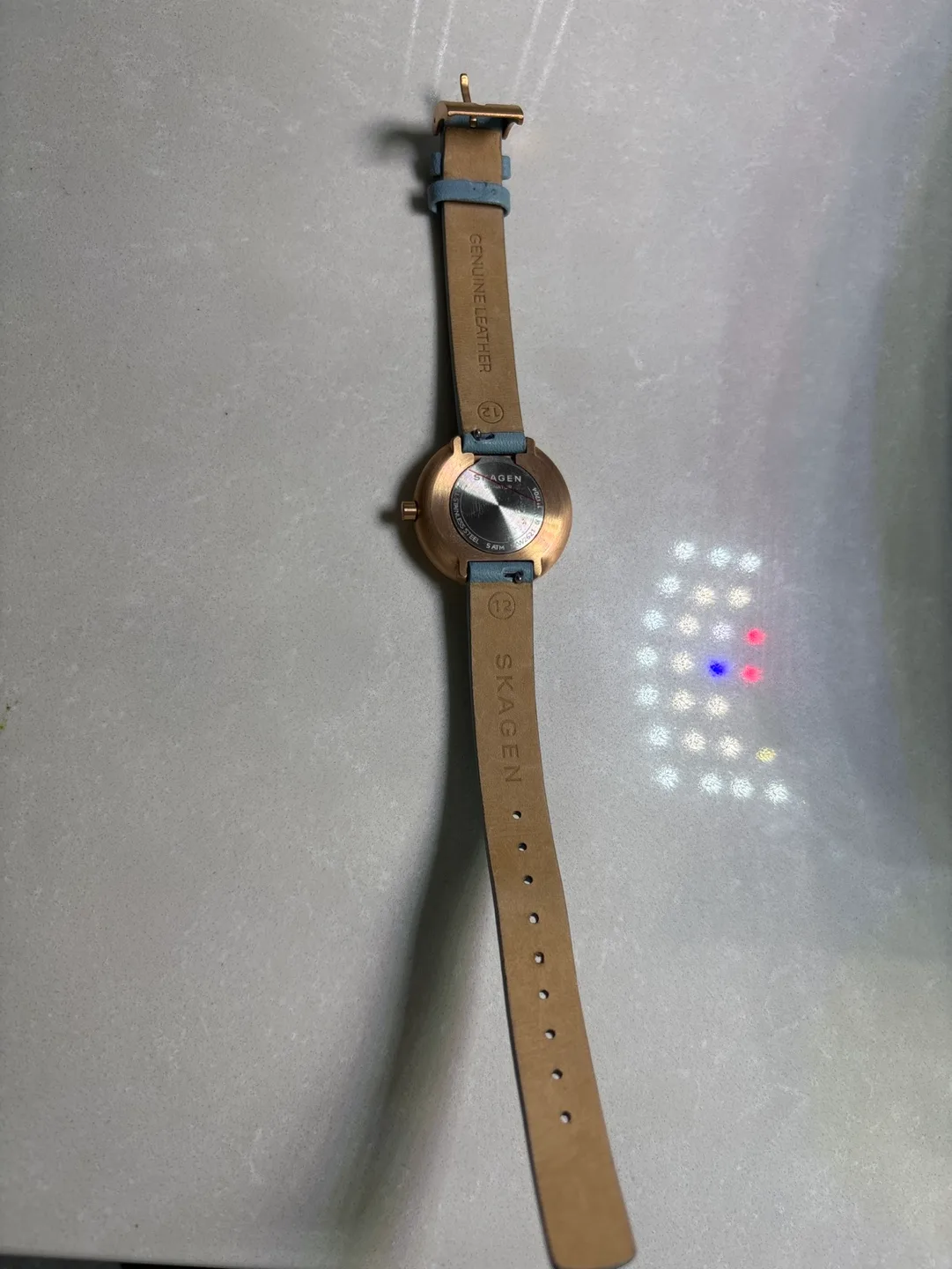 Skagen Hagen Rose Gold Watch with Blue Leather Strap image indicator(2)