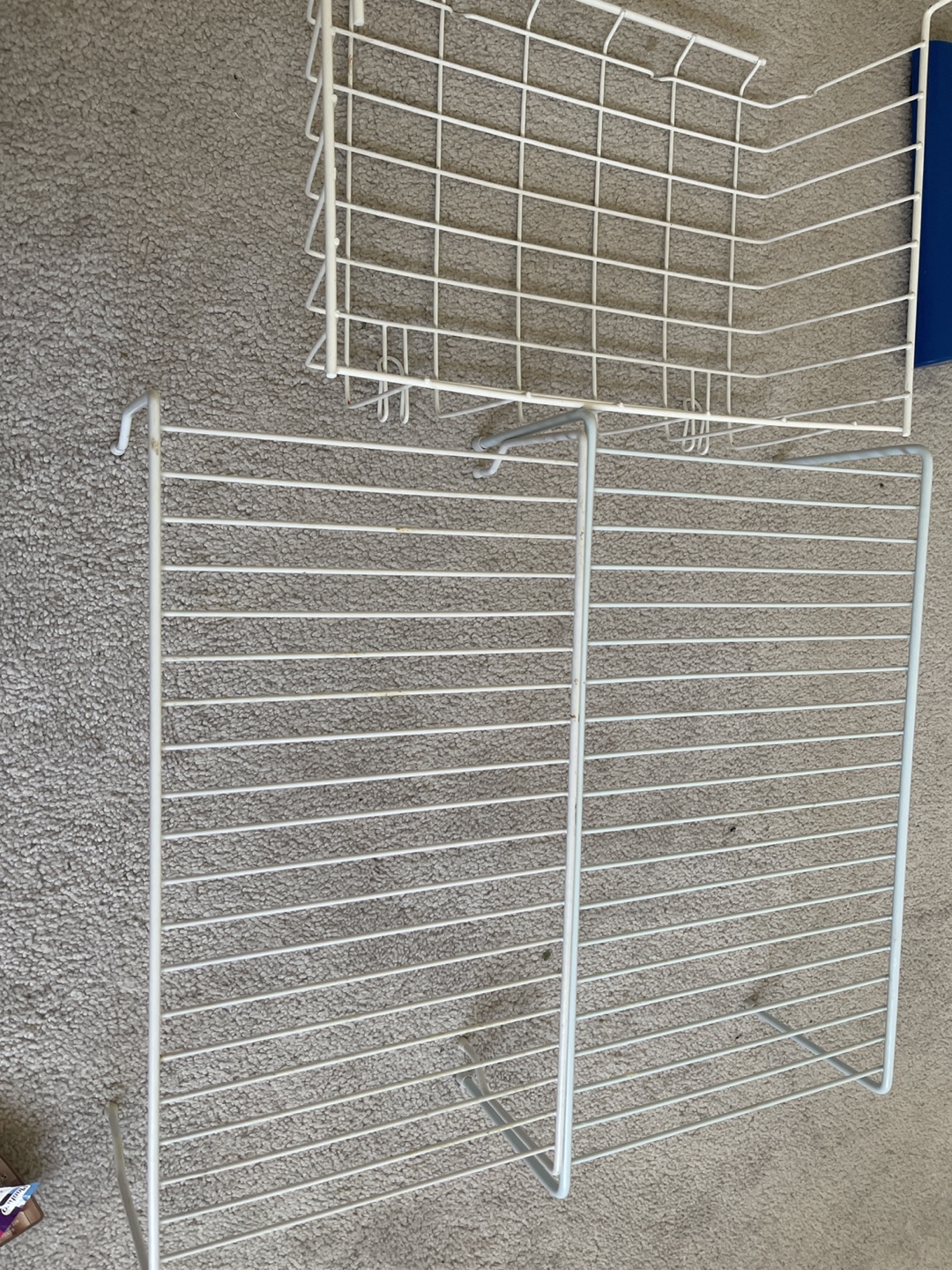 3 White Wire Shelving Units