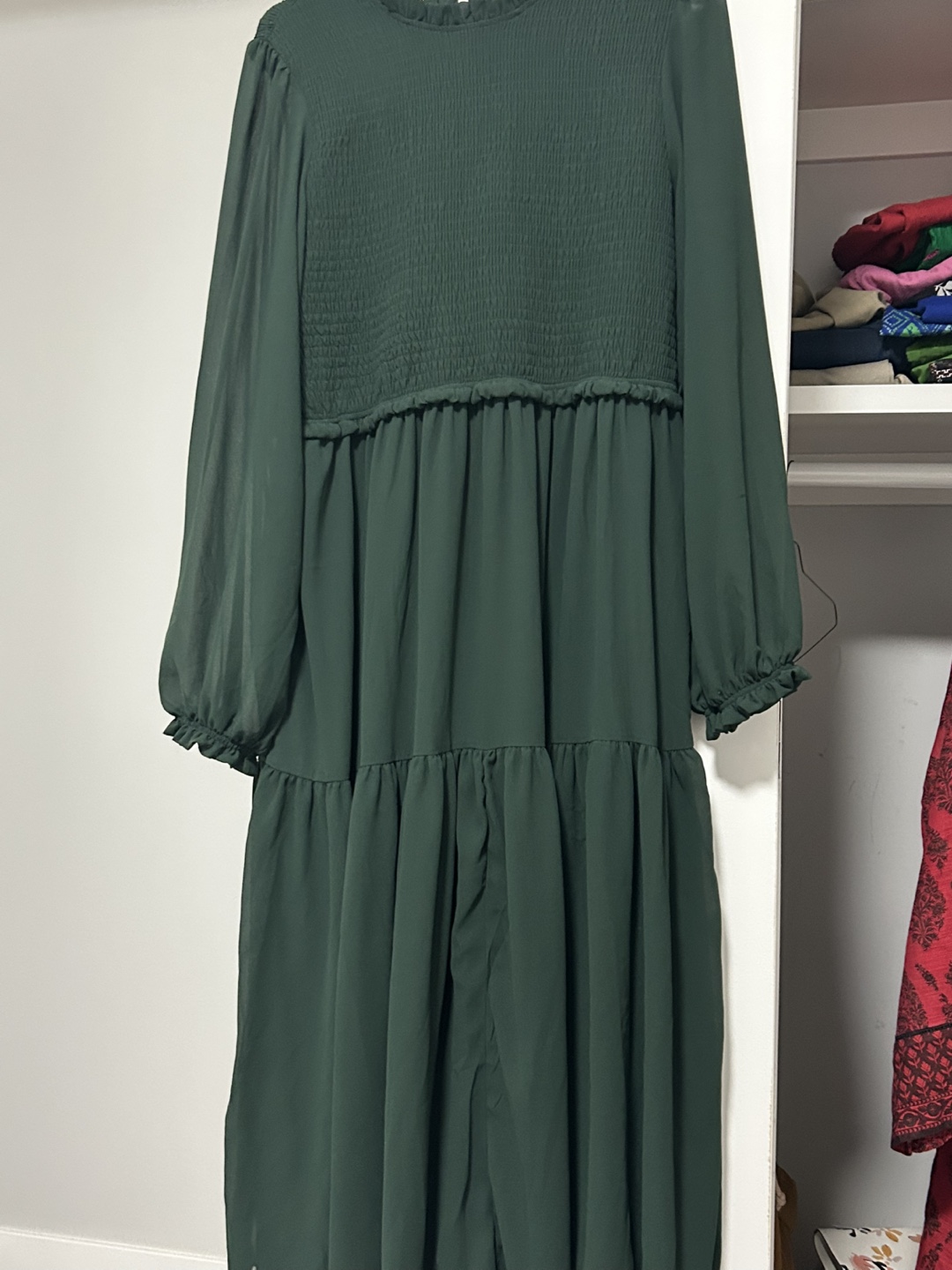 Forever 21 Green Smocked Midi Dress - Size XL/TG - photo 5