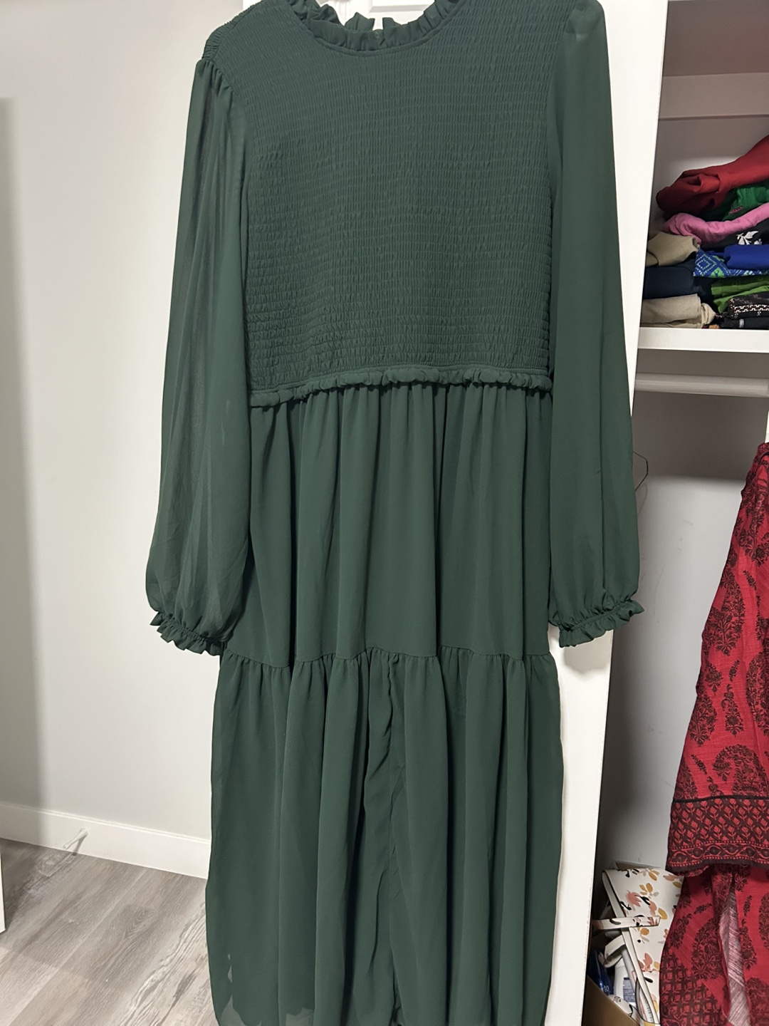 Forever 21 Green Smocked Midi Dress - Size XL/TG - photo 2