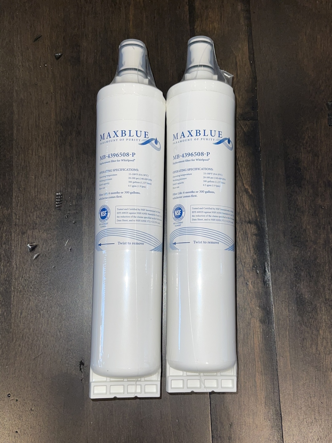 MAXBLUE Refrigerator Water Filter – Qty 2