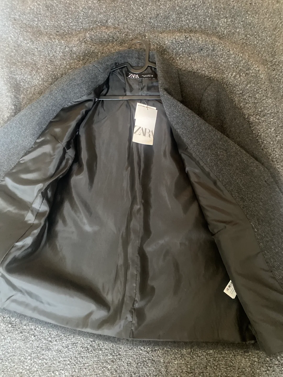 Zara Women's Grey Herringbone Blazer - Size M image indicator(4)