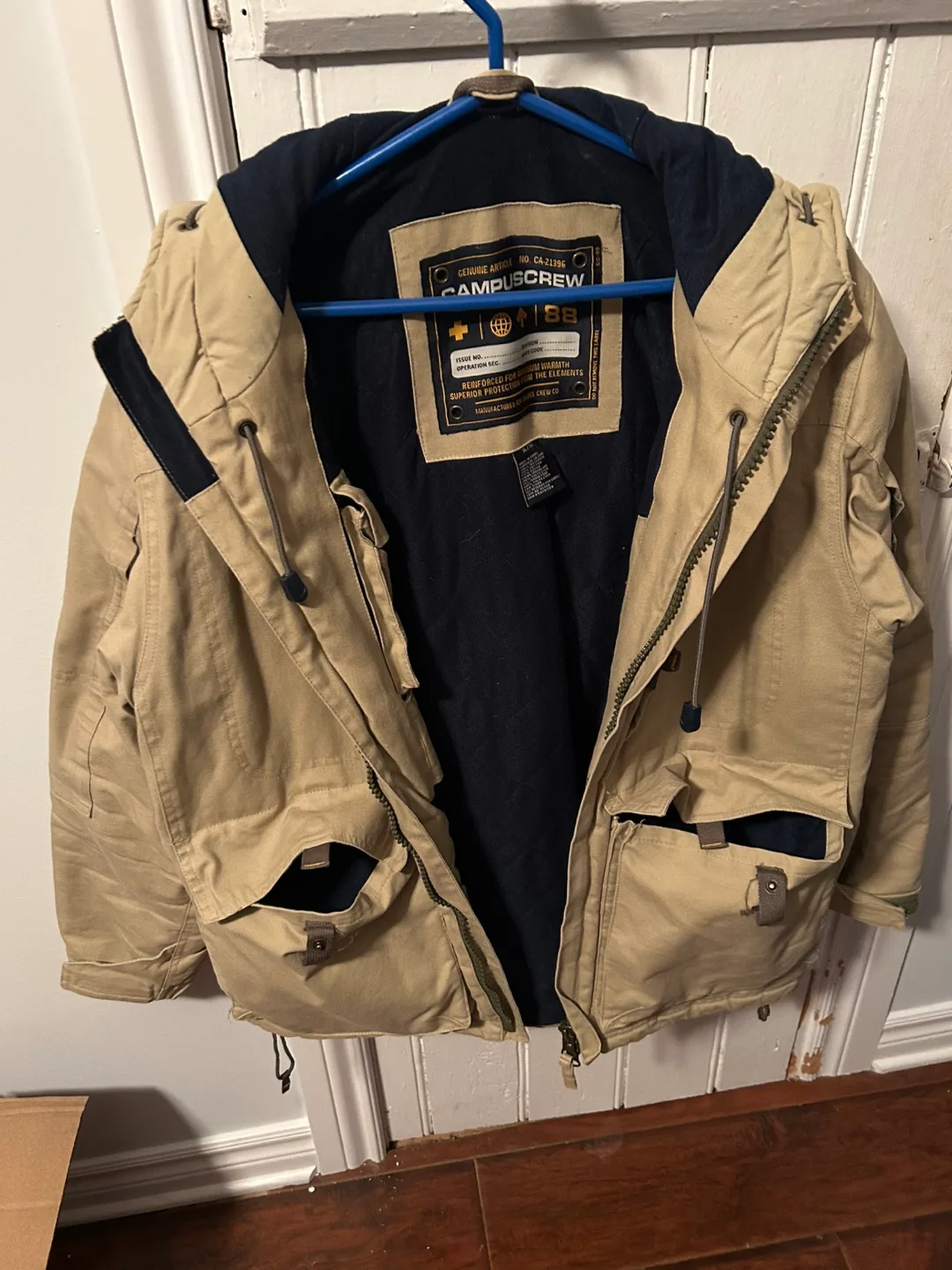 Campus Crew Men's Beige Winter Jacket - Size XL