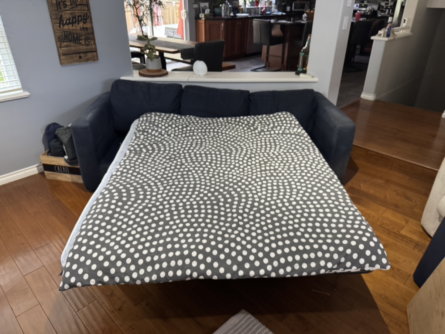 Navy Blue Queen Size IKEA Sofa Bed - photo 2