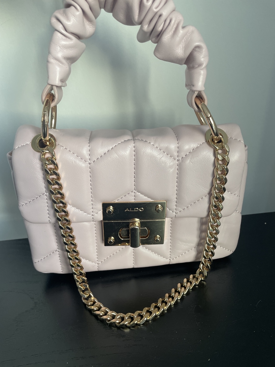 Aldo Pink Quilted Top Handle Purse