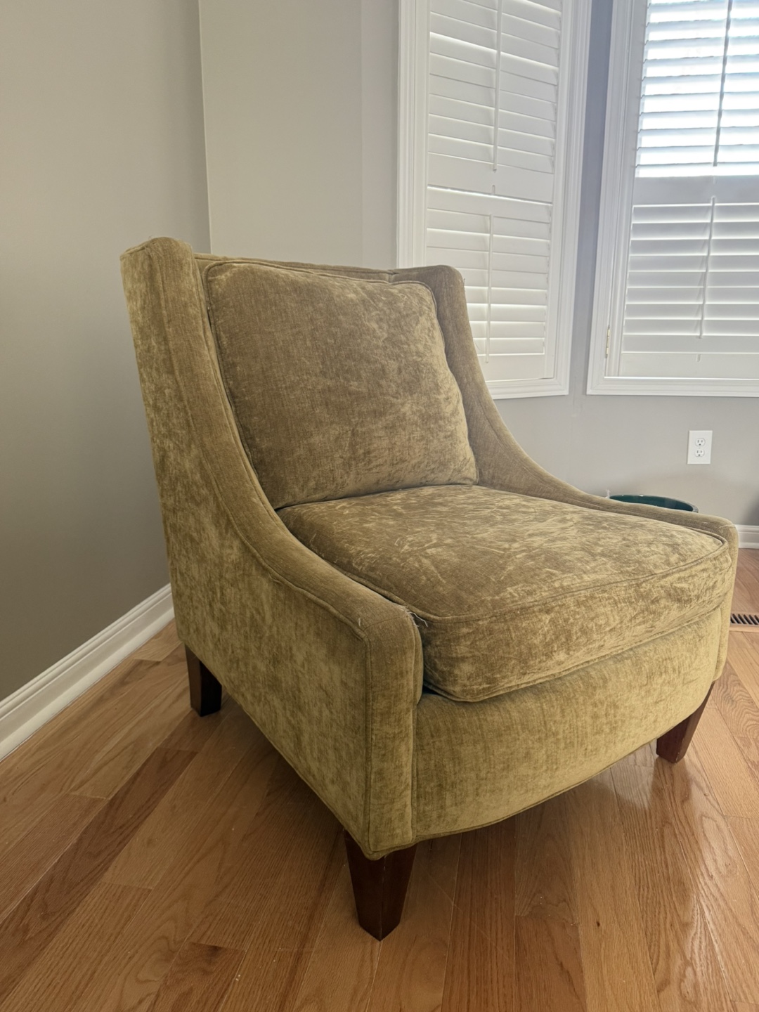 Olive Velvet Accent Chair