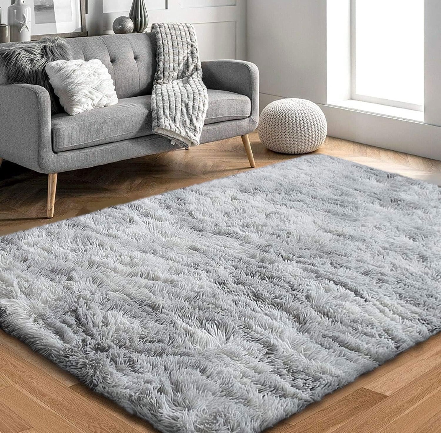 Fluffy Grey Shag Rug - photo 3