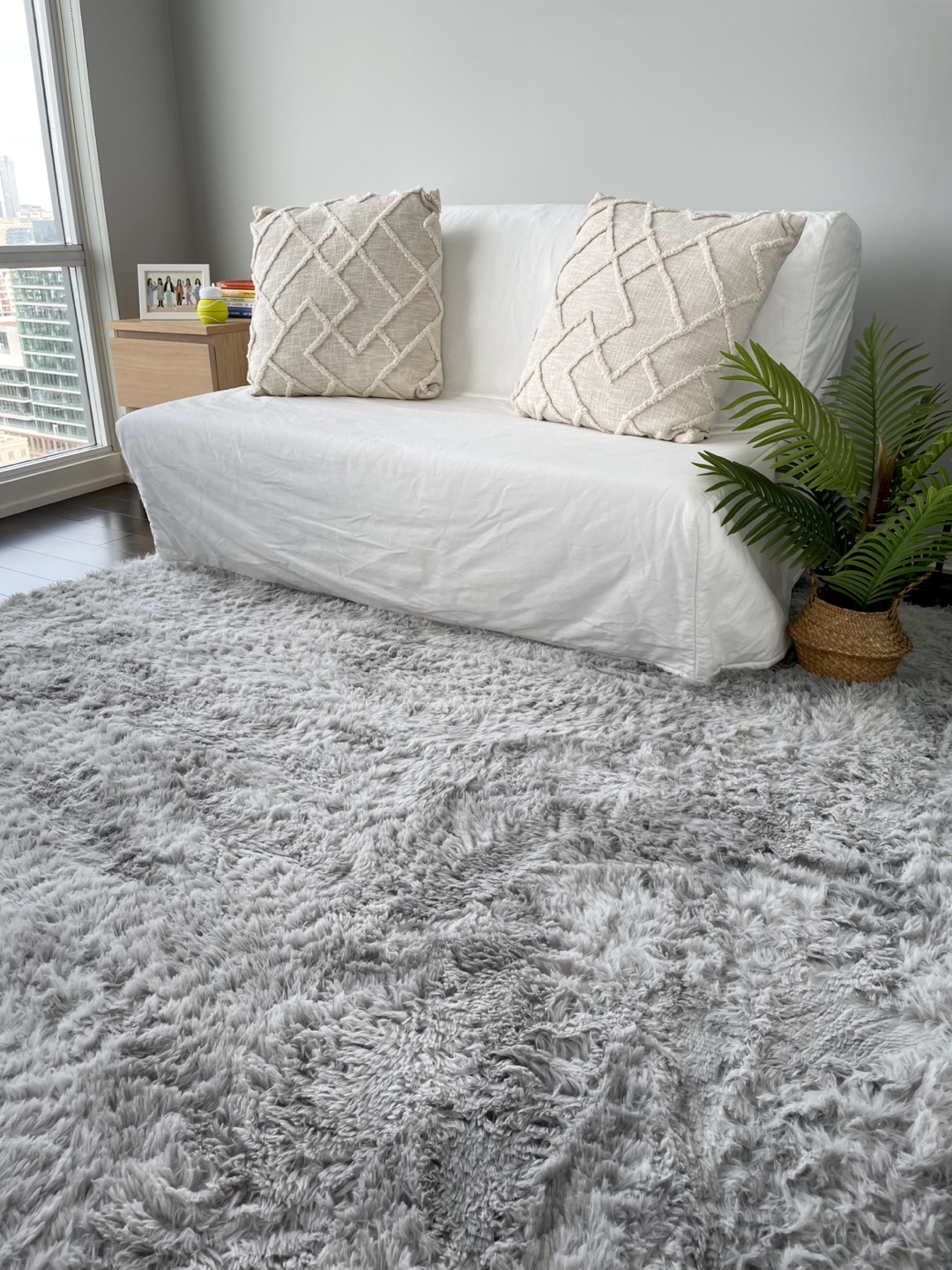 Fluffy Grey Shag Rug