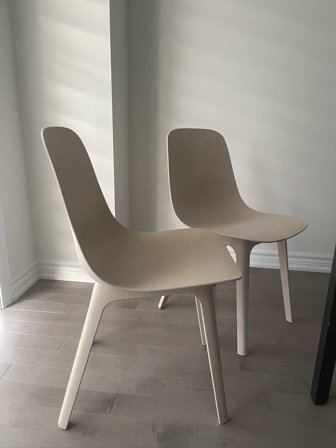 A pair of IKEA ODGER Beige Dining Chairs - photo 2