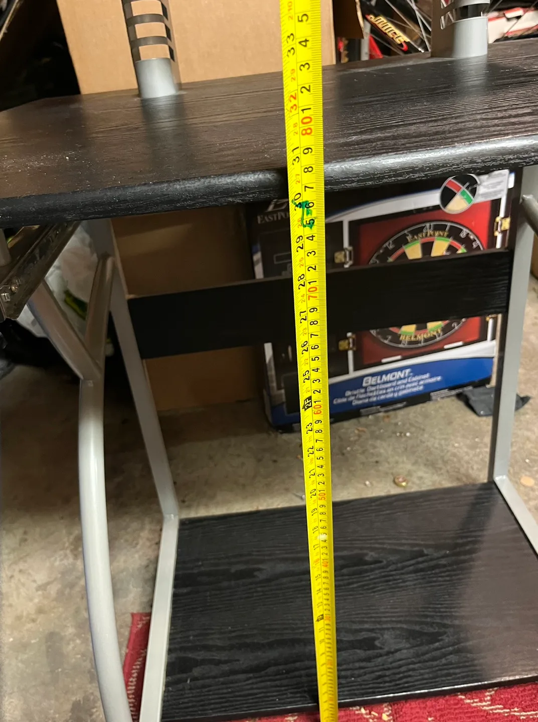 Small black computer desk with shelf image indicator(5)