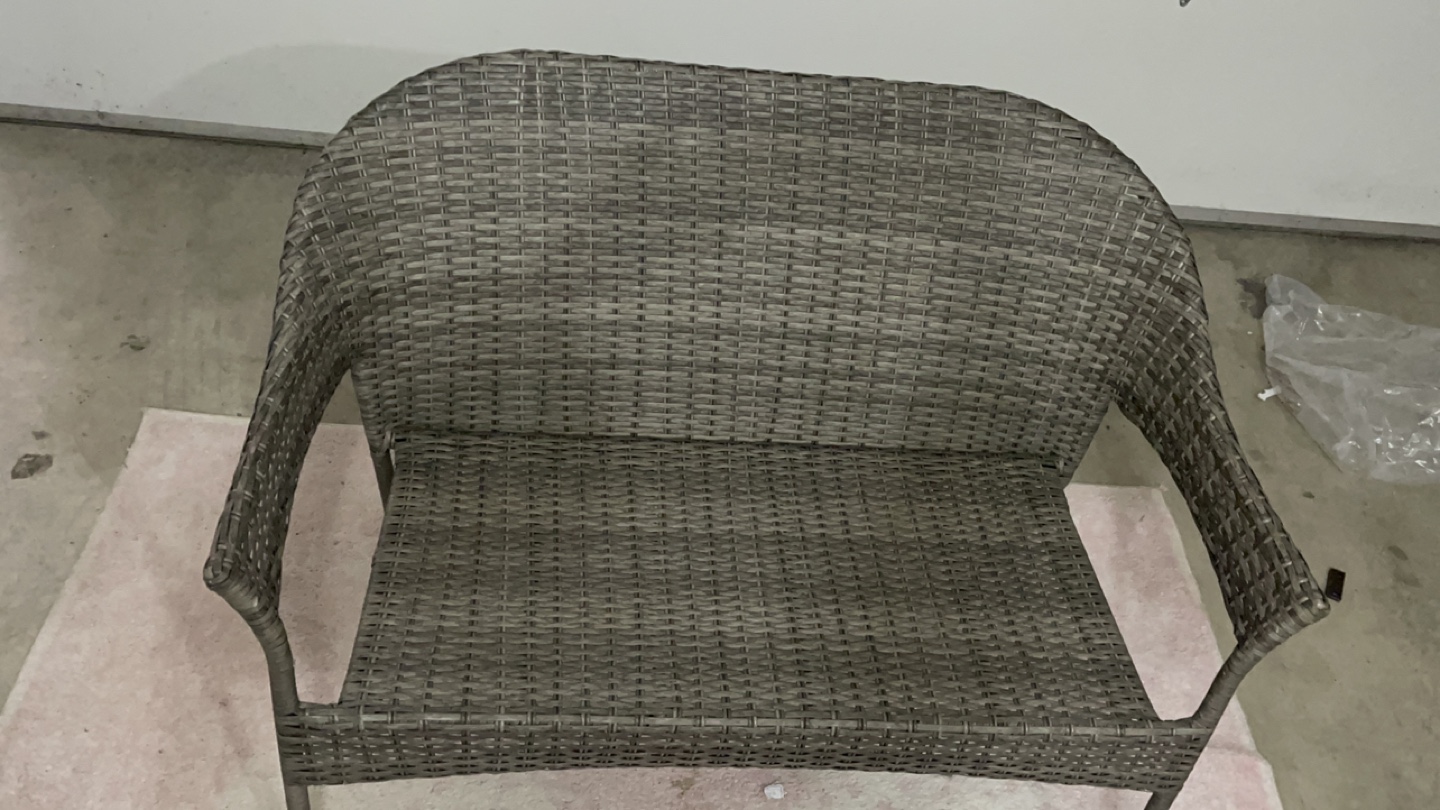 Grey Wicker Outdoor Loveseat - photo 4