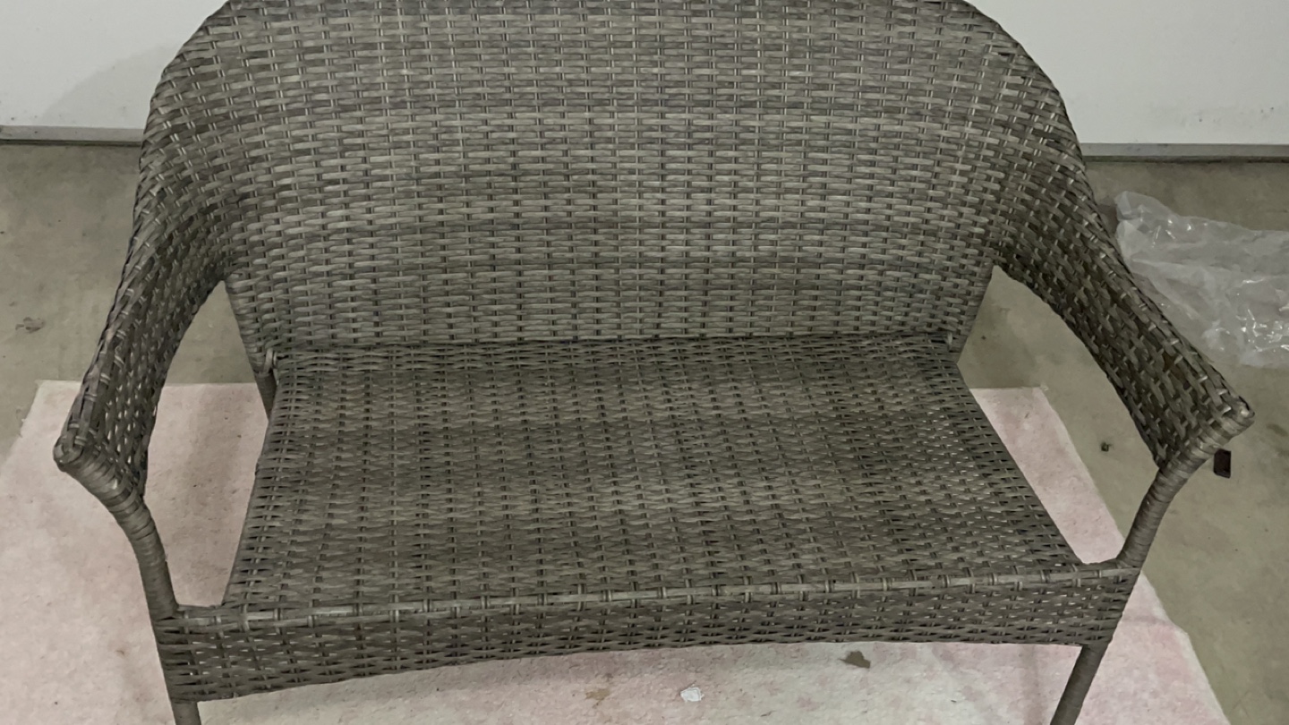 Grey Wicker Outdoor Loveseat - photo 3