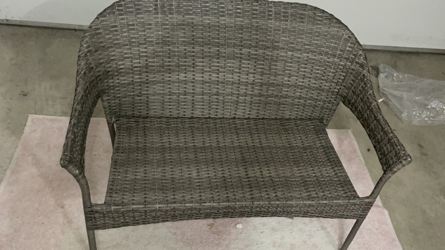 Grey Wicker Outdoor Loveseat - photo 2
