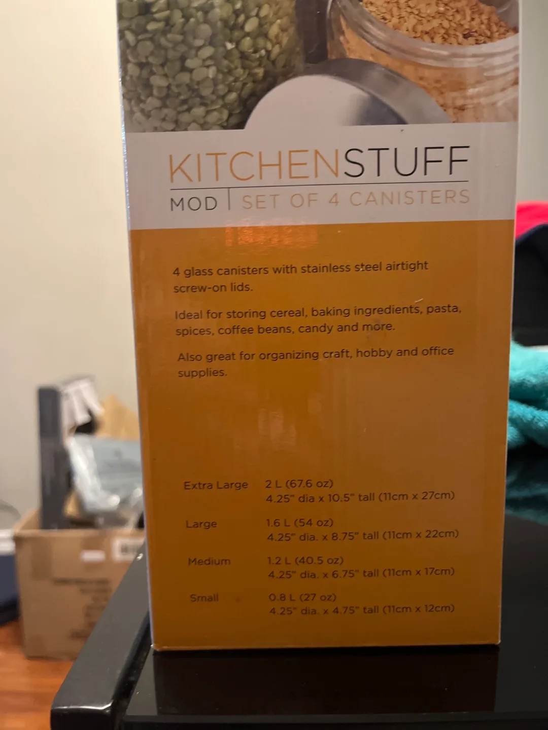 KitchenStuff Mod Set of 4 Canisters - New in Box image indicator(2)