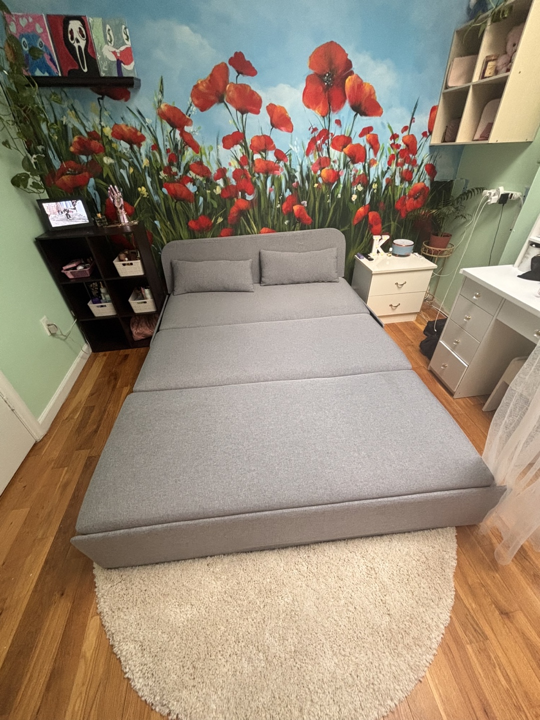 Gray Full-Size Sofa Bed with Storage - photo 3