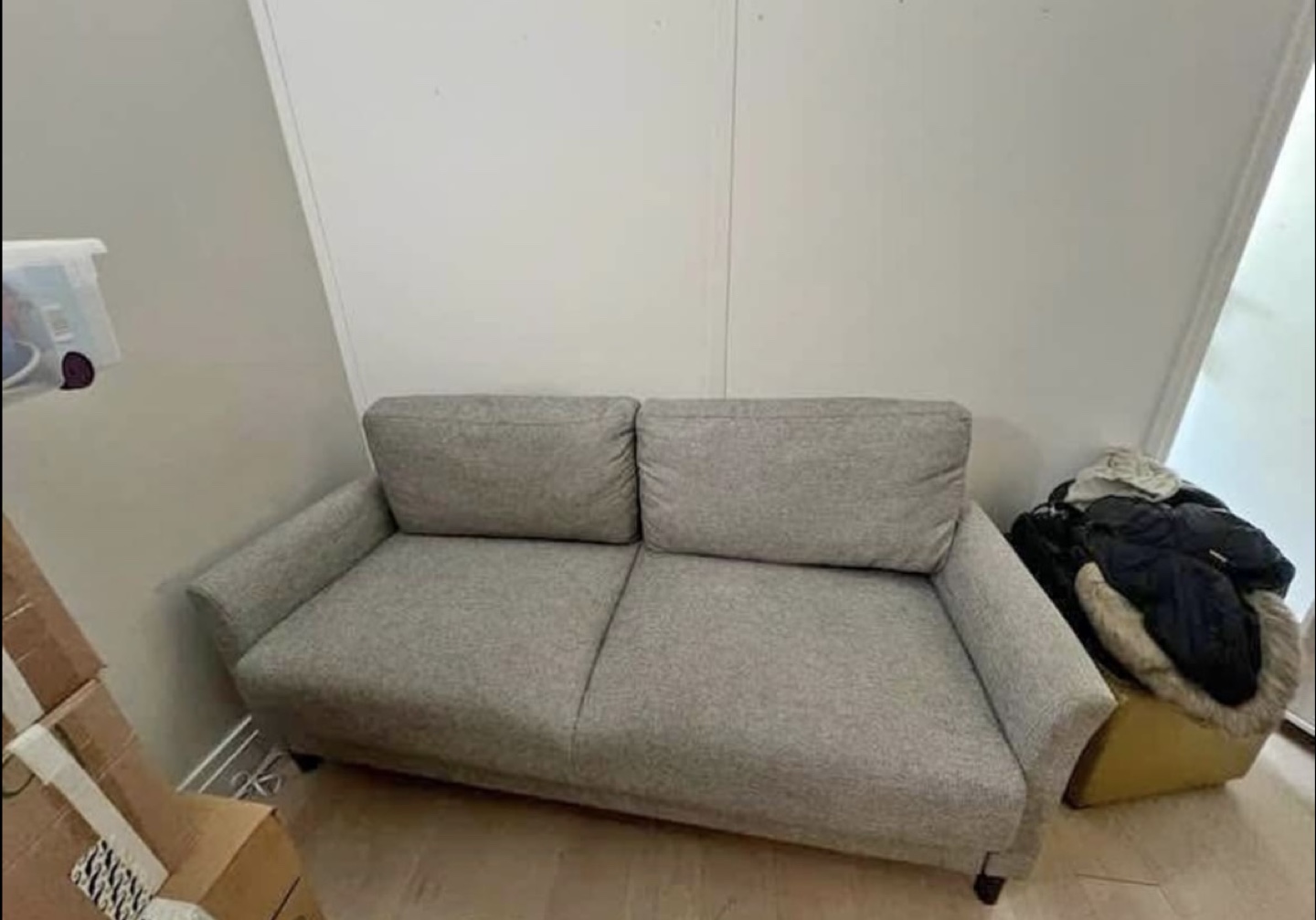 Free delivery Gray Fabric Loveseat