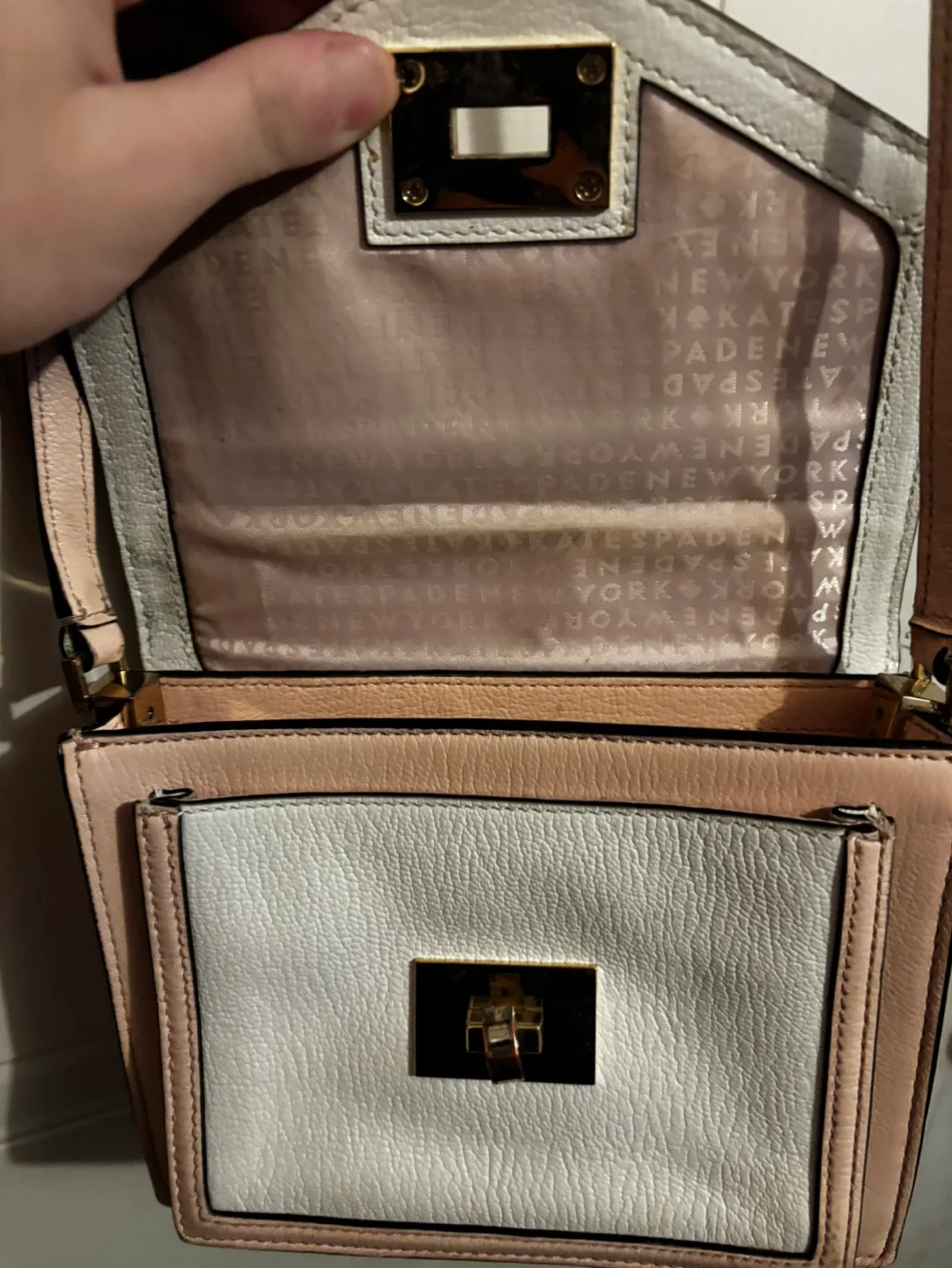 Kate Spade New York Pink and White Crossbody Bag image indicator(4)