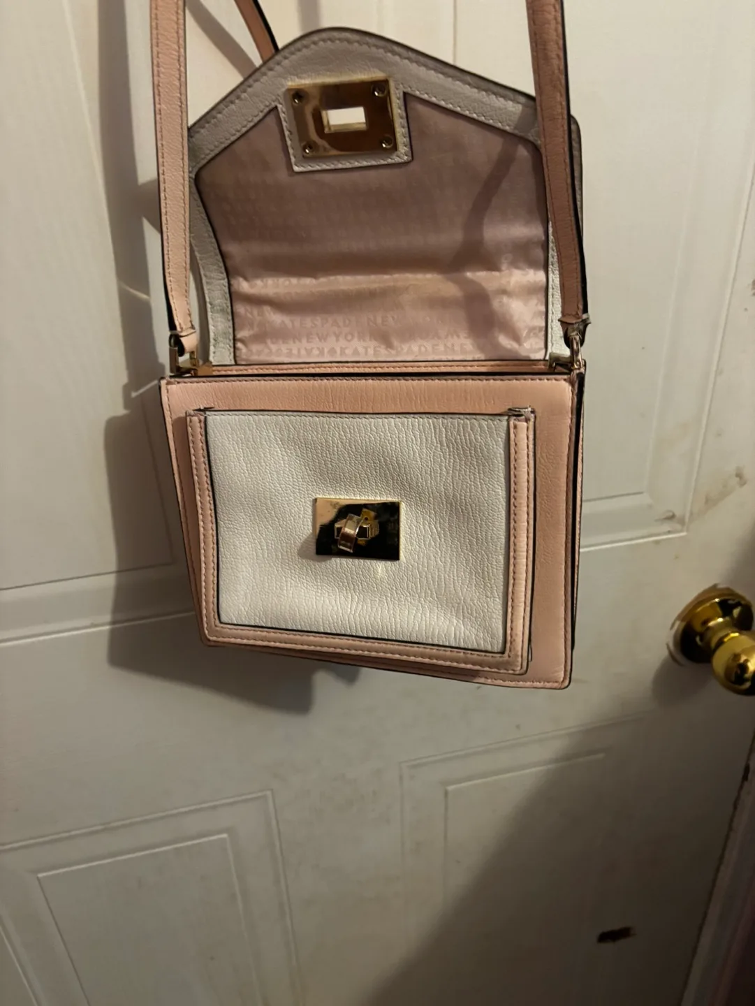 Kate Spade New York Pink and White Crossbody Bag image indicator(7)