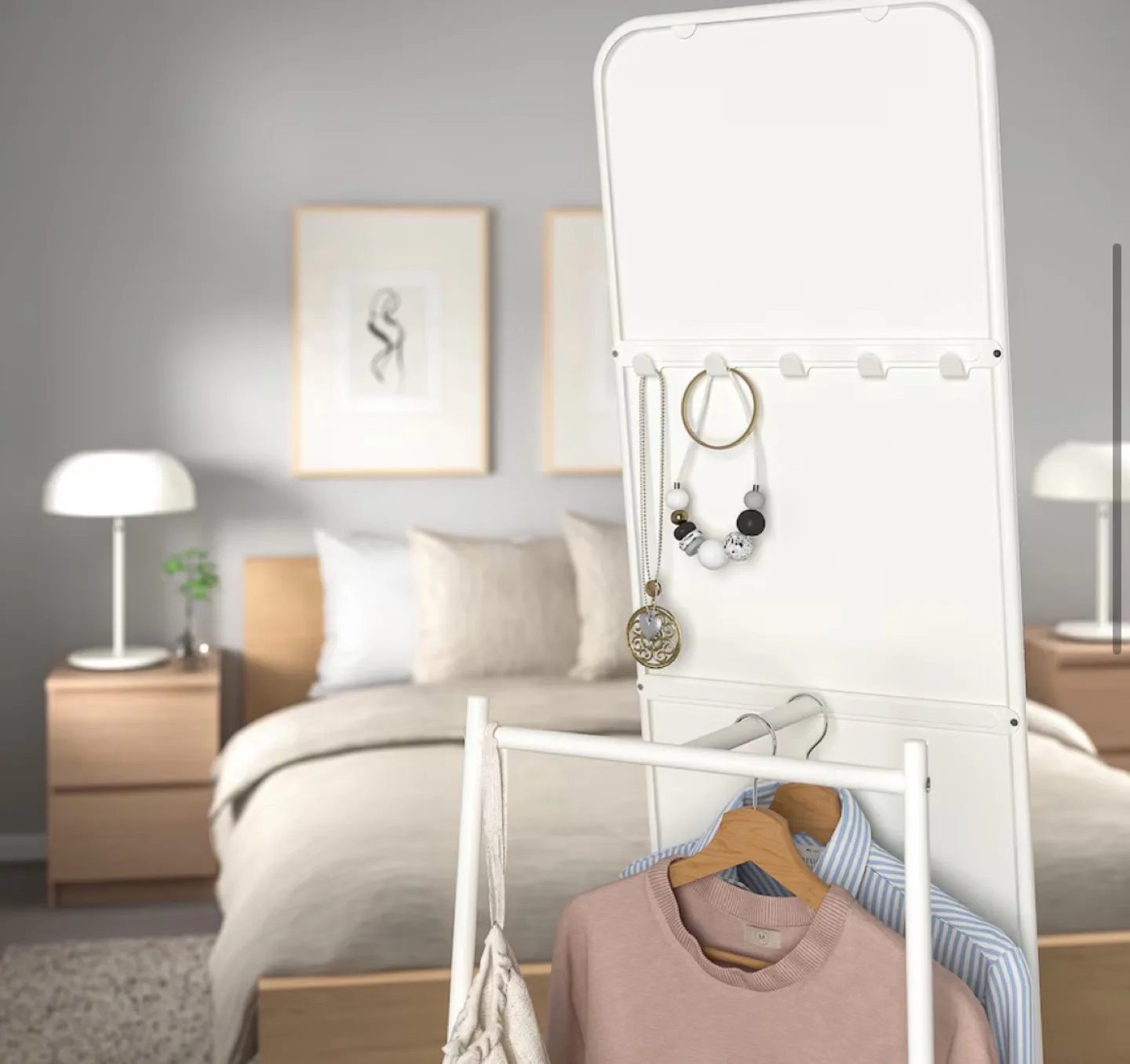 IKEA Full-Length Mirror with Clothes Rack image indicator(5)