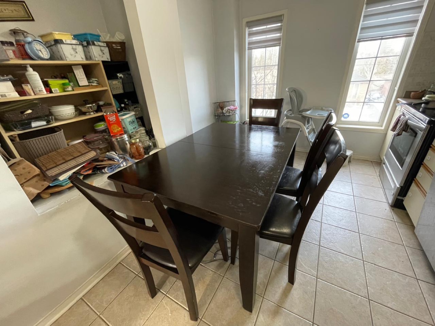 Dark Brown Dining Table Set with 4 Chairs - photo 3