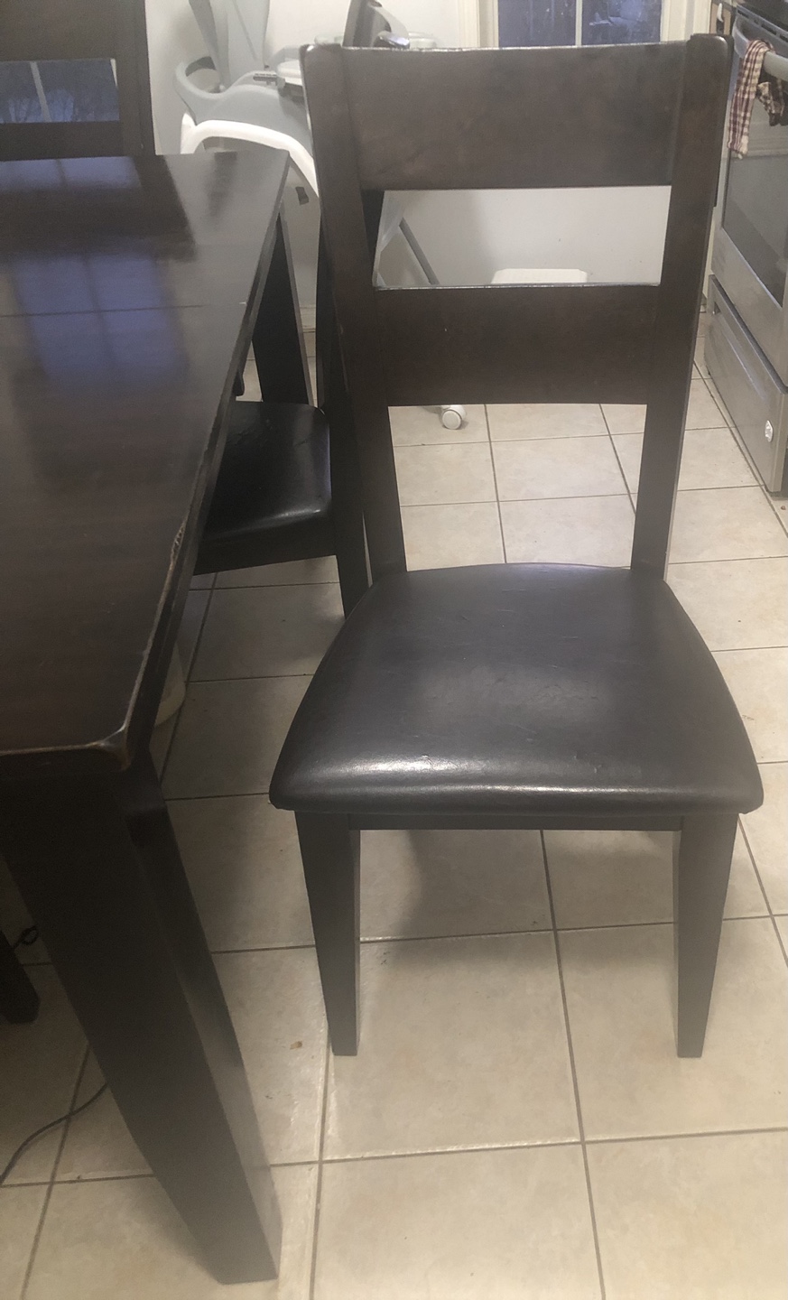 Dark Brown Dining Table Set with 4 Chairs - photo 4
