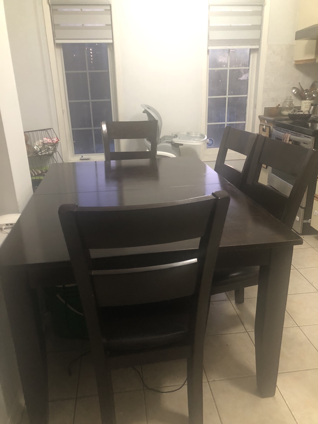 Dark Brown Dining Table Set with 4 Chairs - photo 5
