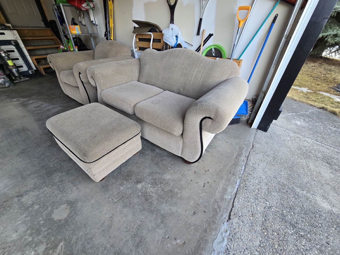 Beige Sofa Set with Ottoman - photo 3