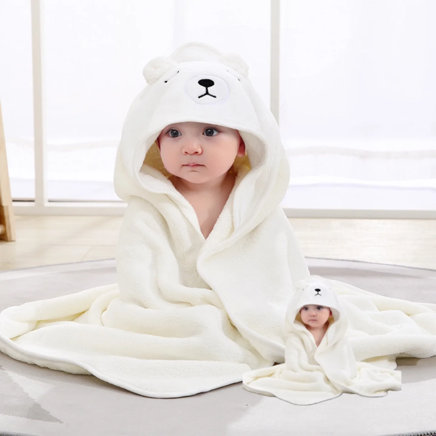 Cartoon hooded baby towels image indicator(2)