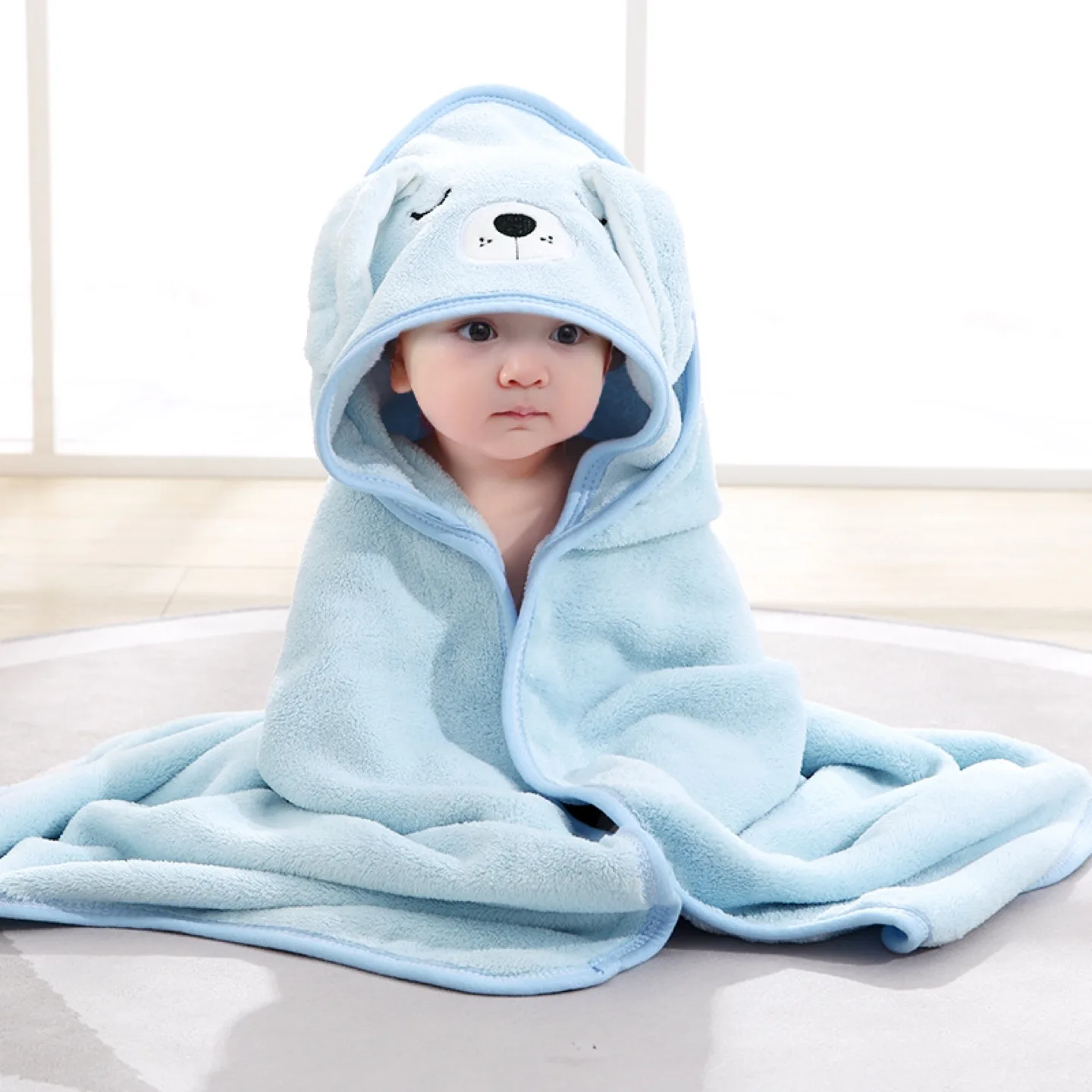 Cartoon hooded baby towels image indicator(4)