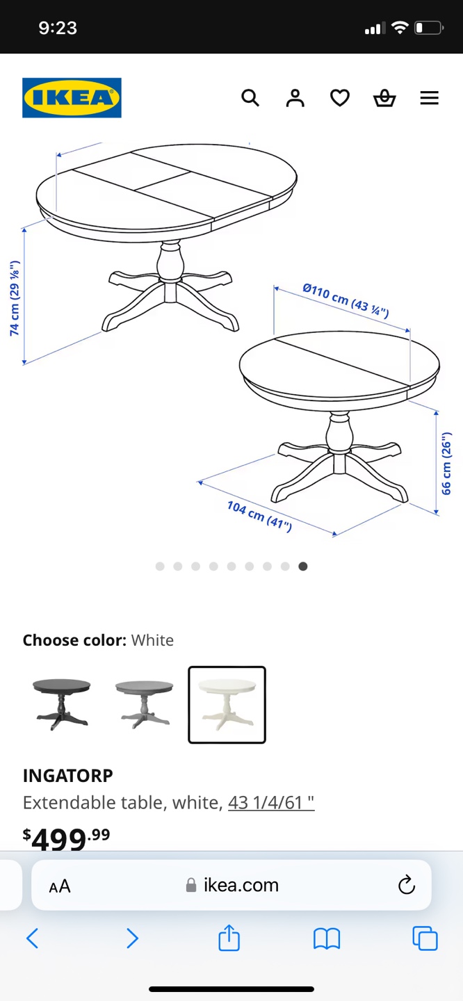 IKEA White extendable dining table with 4 white chairs from CB2 - photo 4