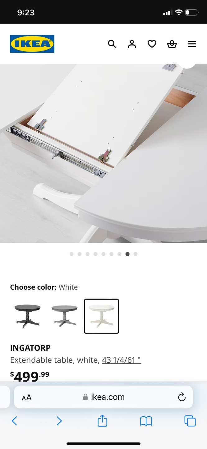 IKEA White extendable dining table with 4 white chairs from CB2 - photo 3