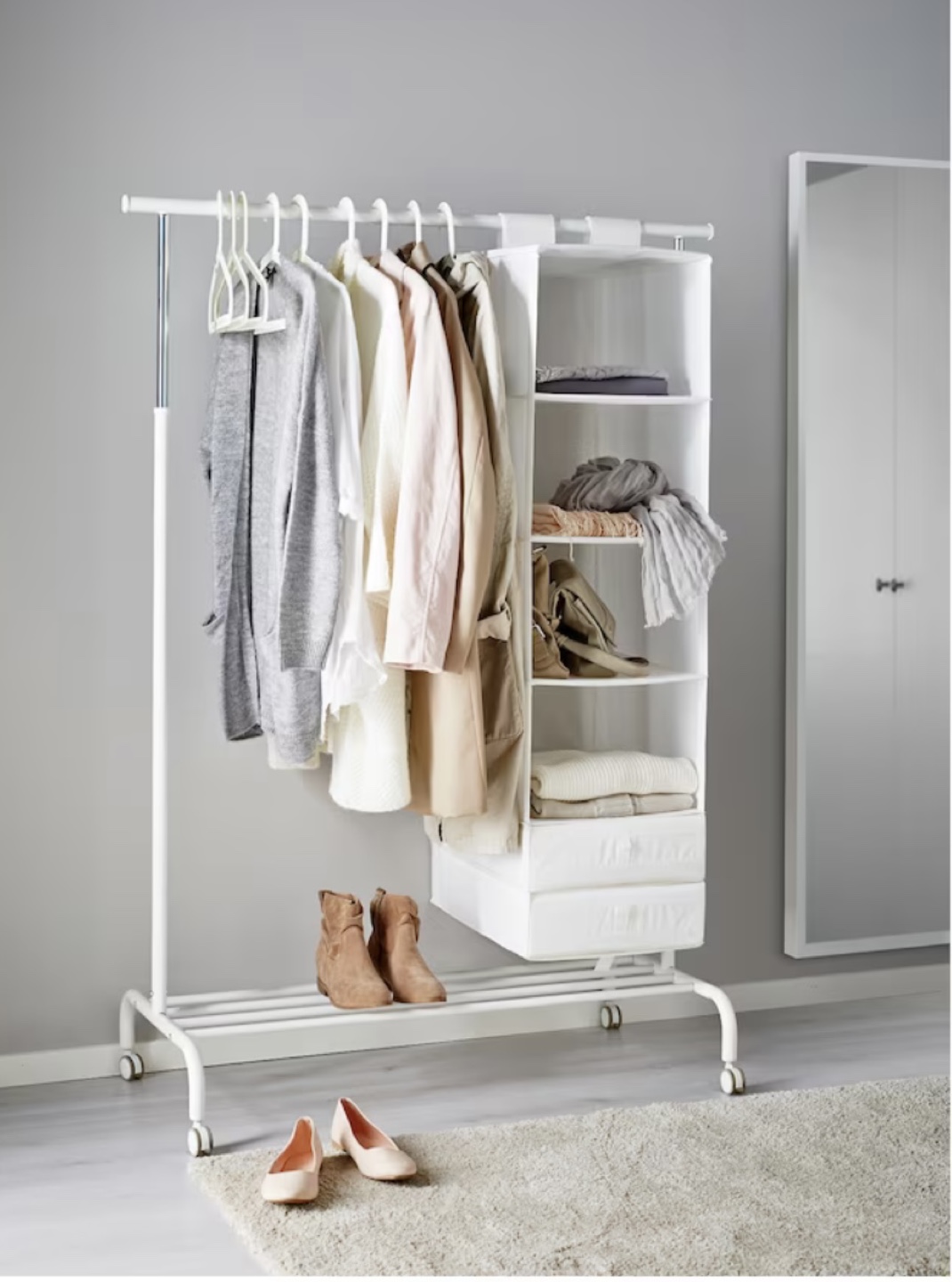 IKEA RIGGA Clothes Rack on Wheels