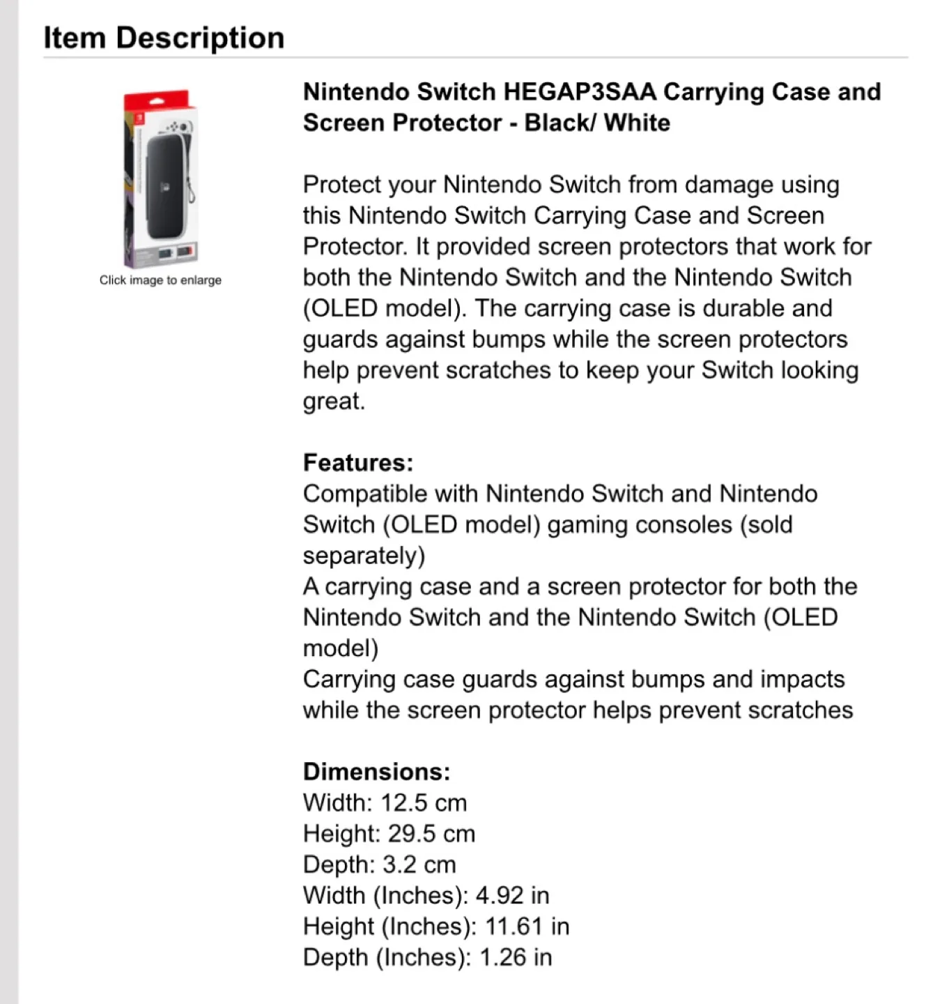 NEW! Nintendo Switch Carrying Case & Screen Protector MSRP $29 image indicator(6)