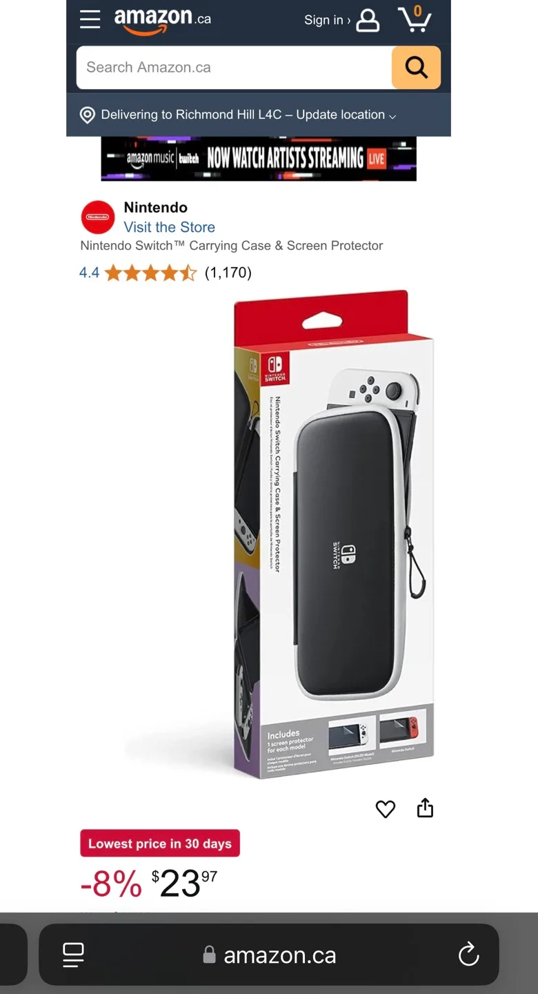 NEW! Nintendo Switch Carrying Case & Screen Protector MSRP $29 image indicator(5)