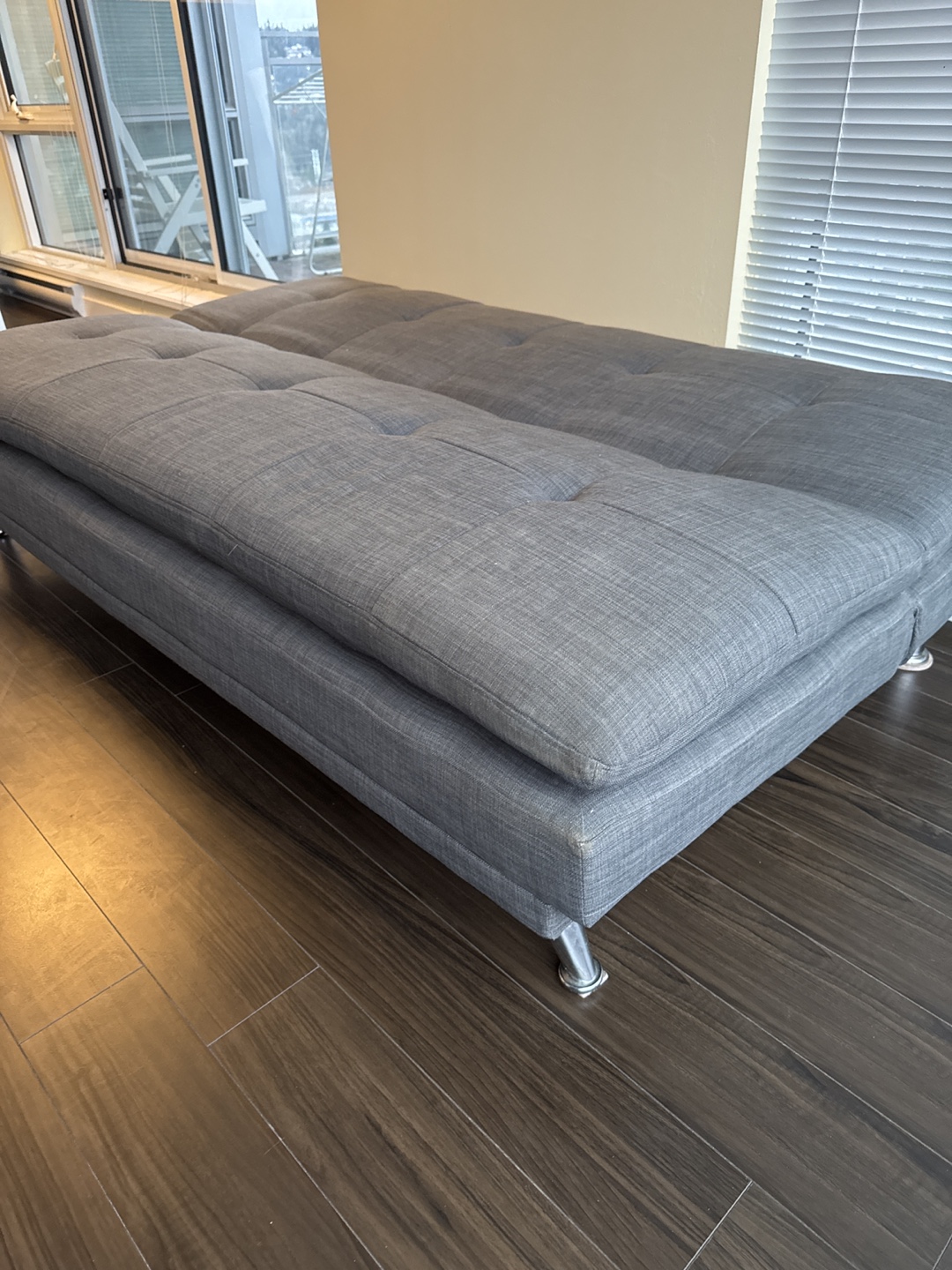 Grey Futon Couch / Sofa Bed - photo 4