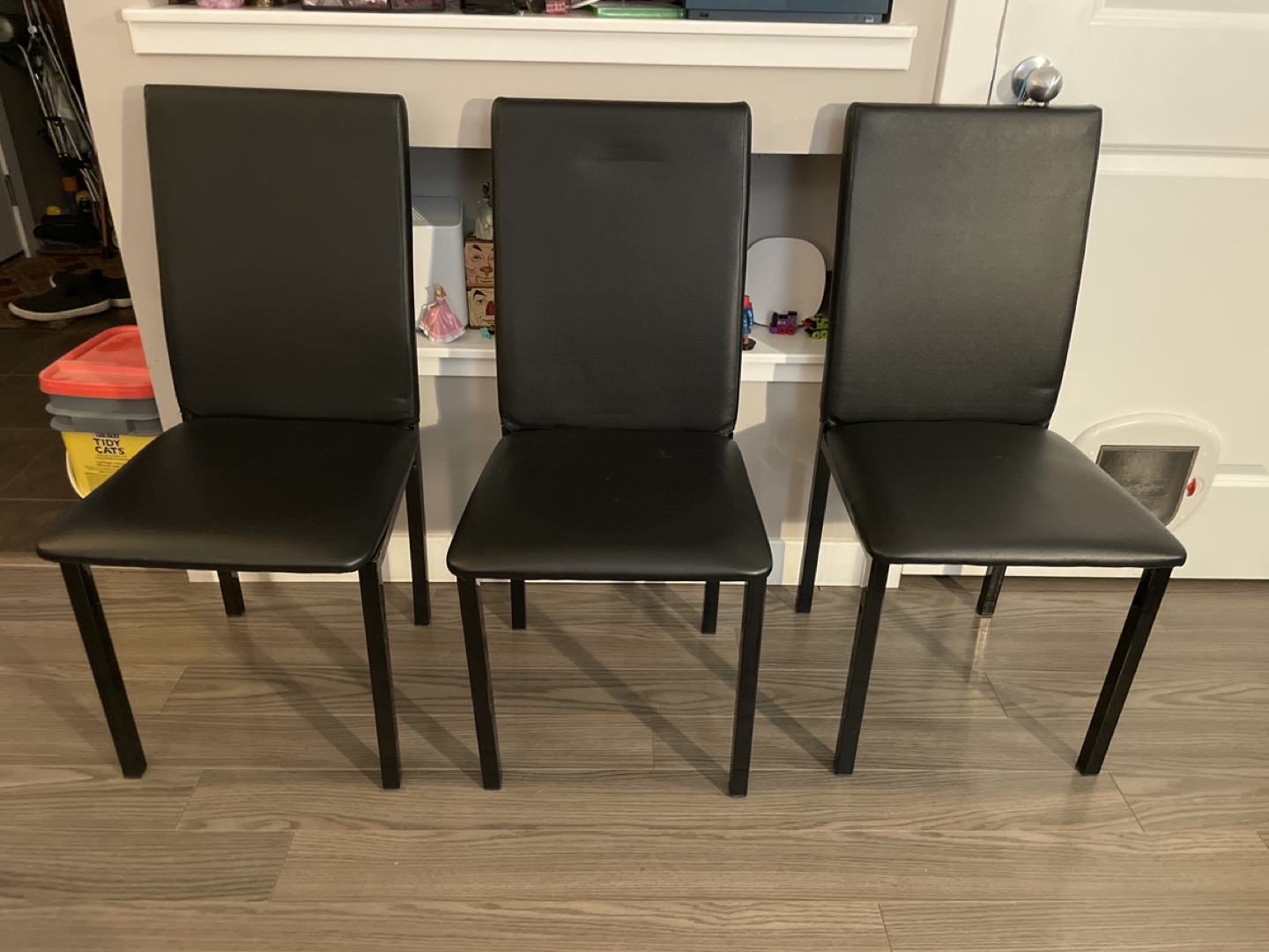 Black Faux Leather Dining Chair - photo 2