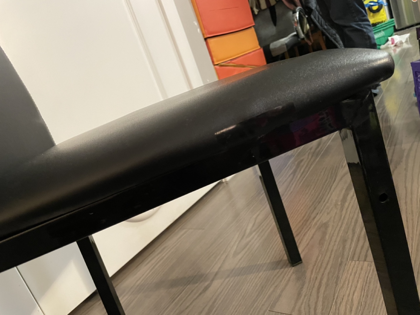 Black Faux Leather Dining Chair - photo 5