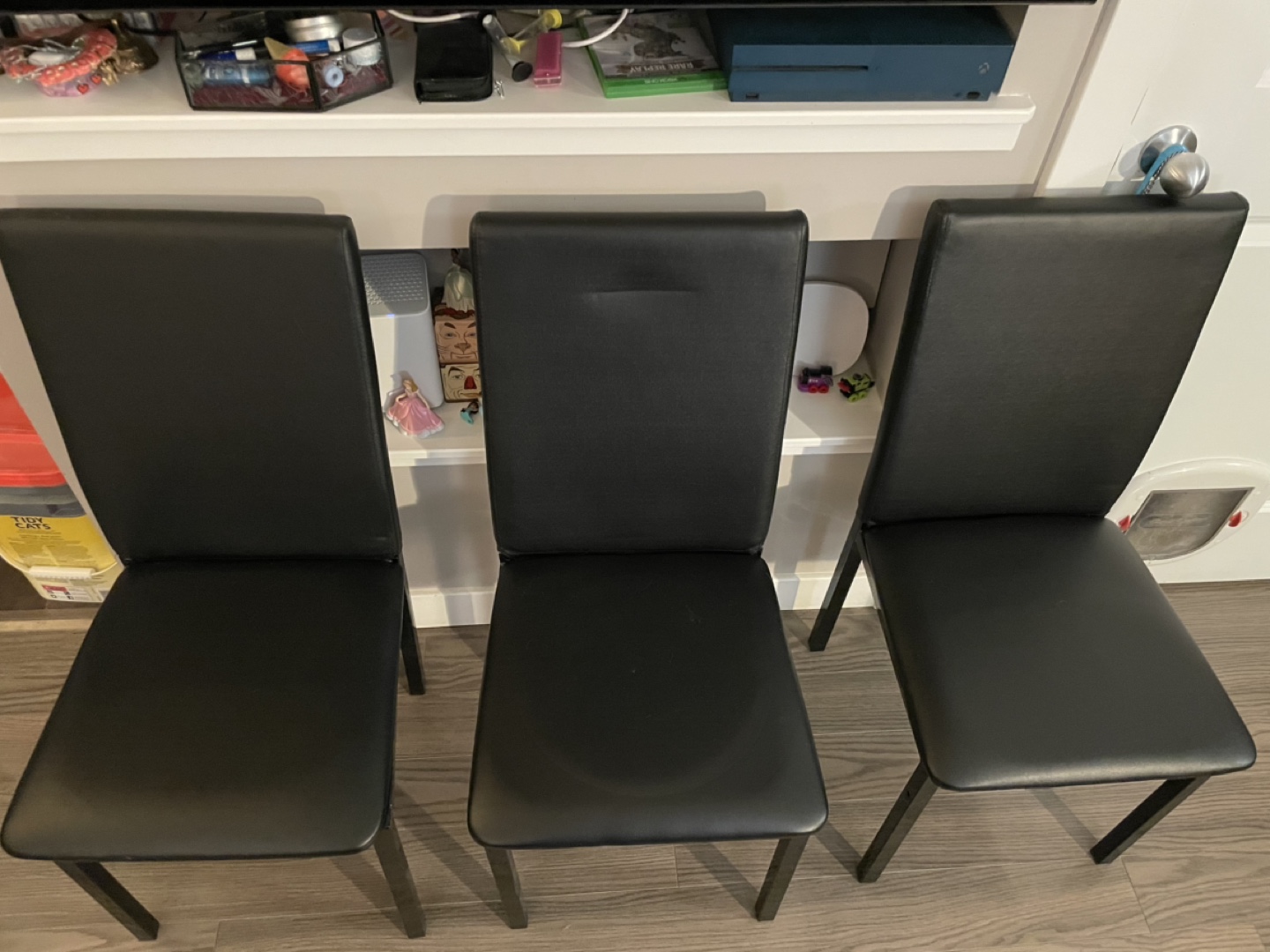 Black Faux Leather Dining Chair - photo 3