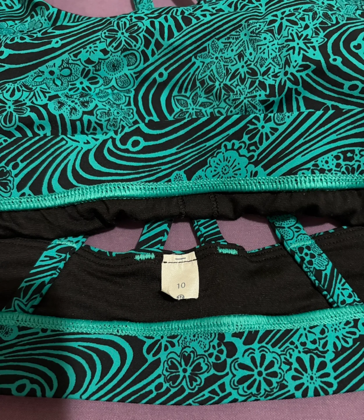 Lululemon Energy Bra NULUX Green Foliage -Size 10 image indicator(4)