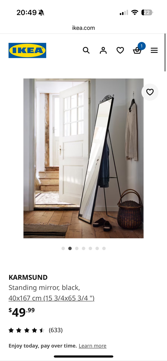 IKEA KARMSUND Full-Length Mirror - Black - photo 3
