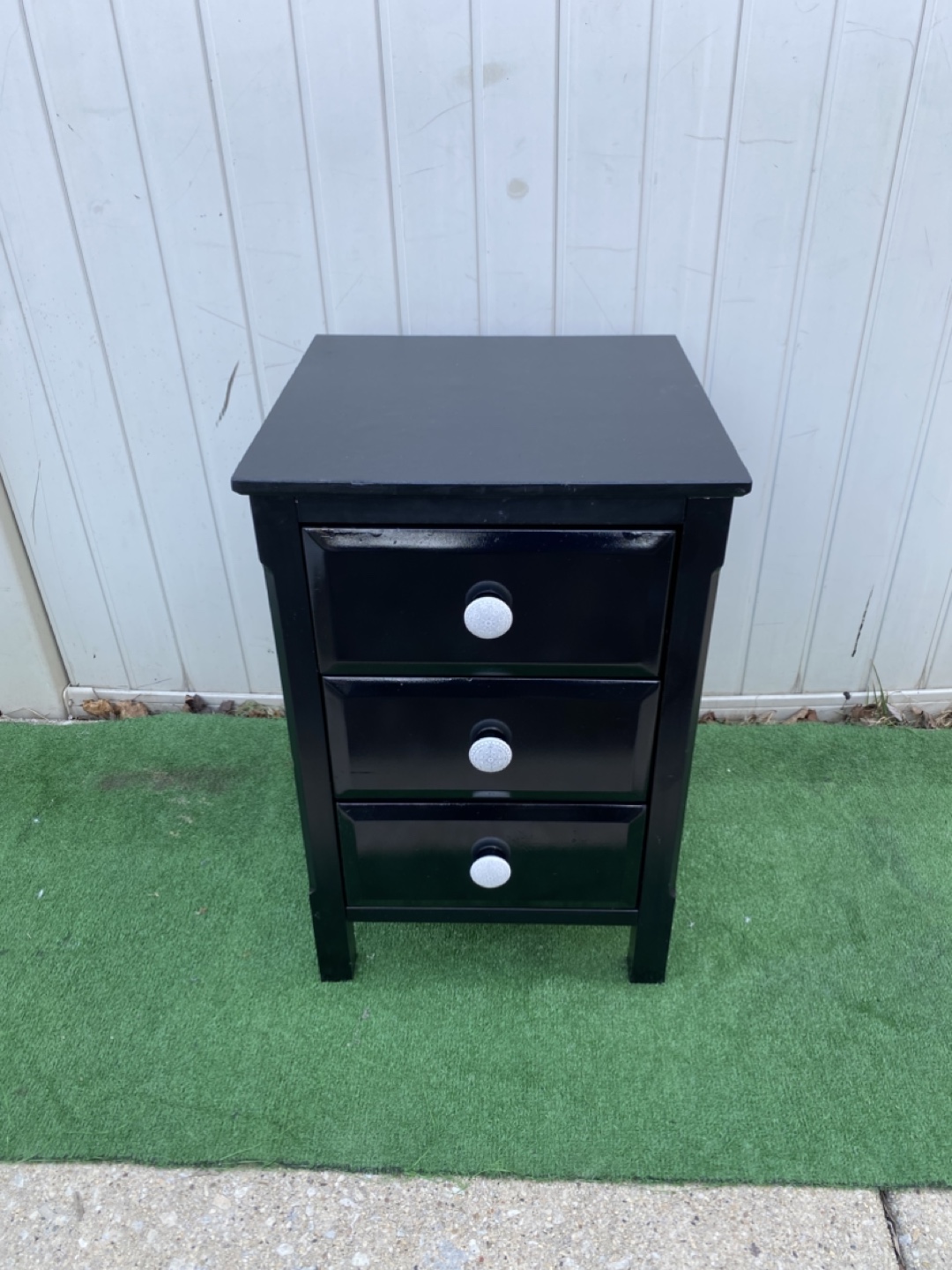 Black 3-Drawer Nightstand - photo 5