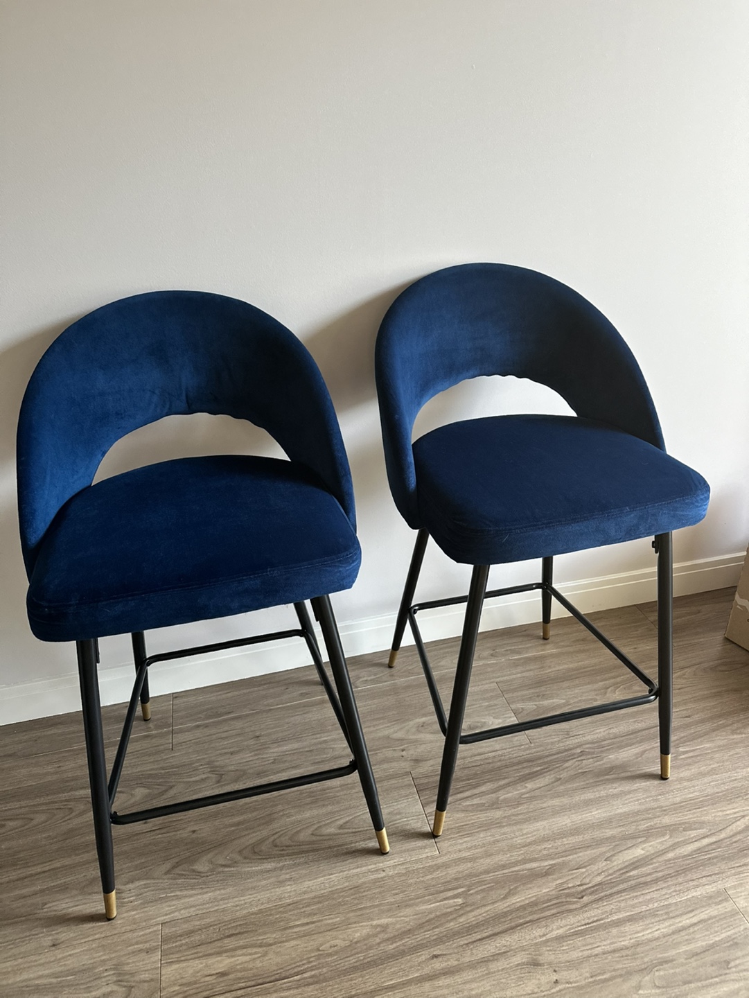 Blue Velvet Counter Stools - photo 2