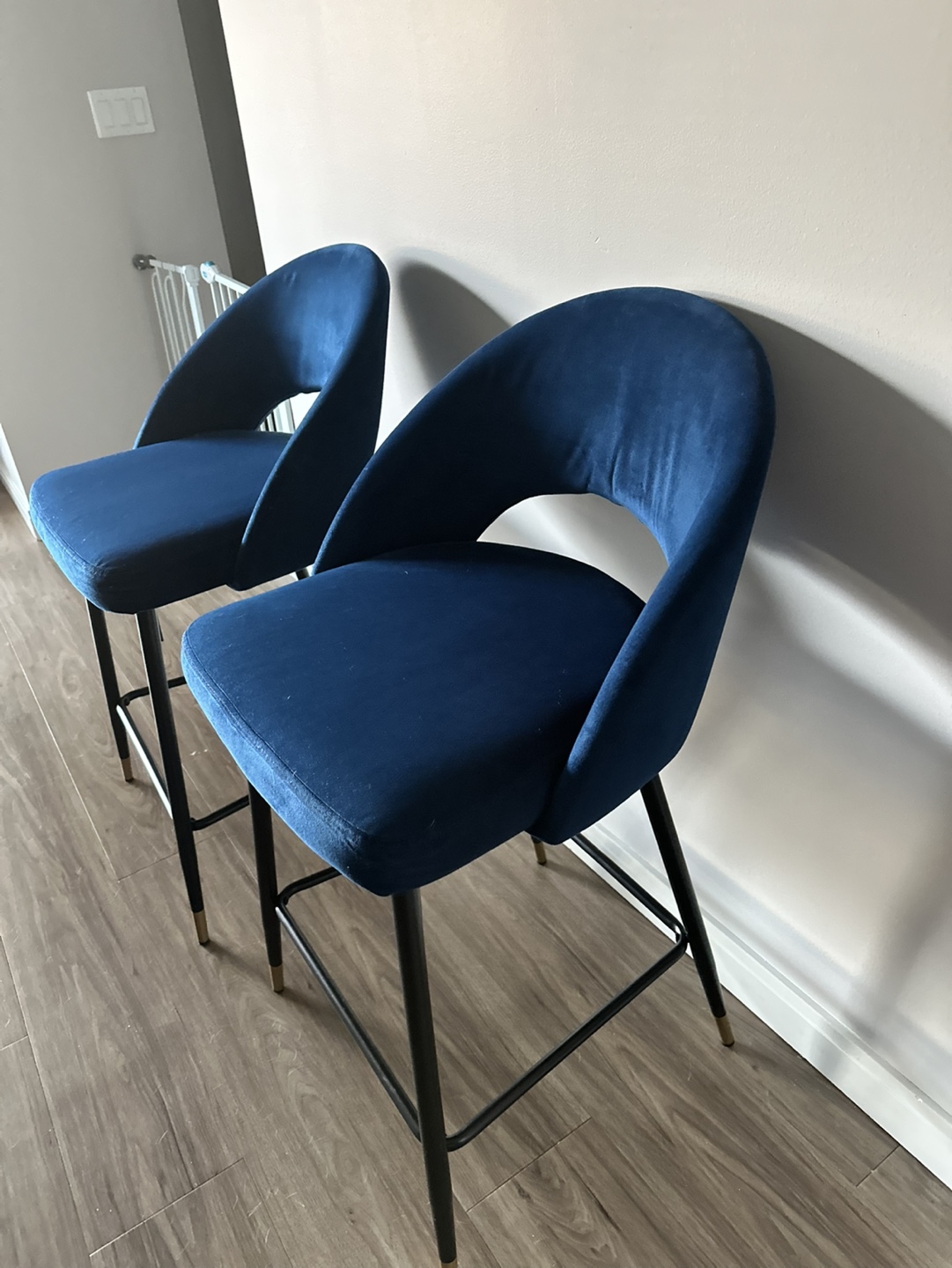 Blue Velvet Counter Stools - photo 3