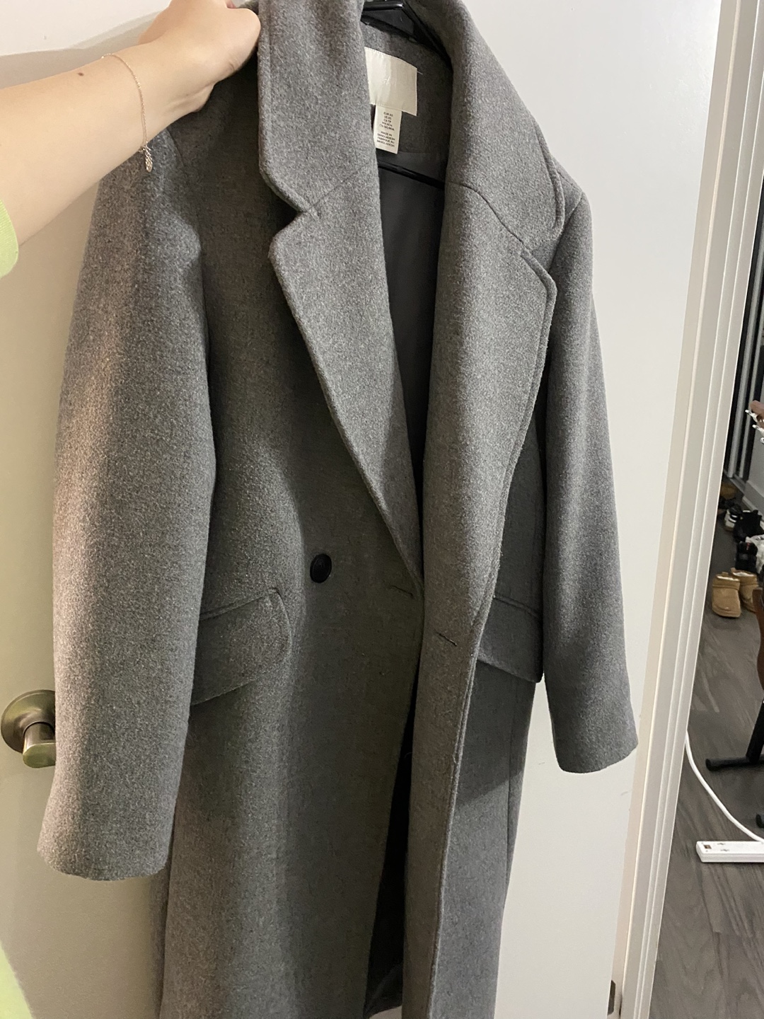 Grey H&M wool coat - size XS
