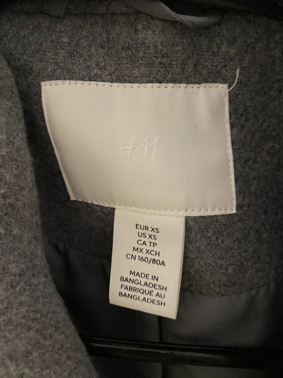 Grey H&M wool coat - size XS - photo 2