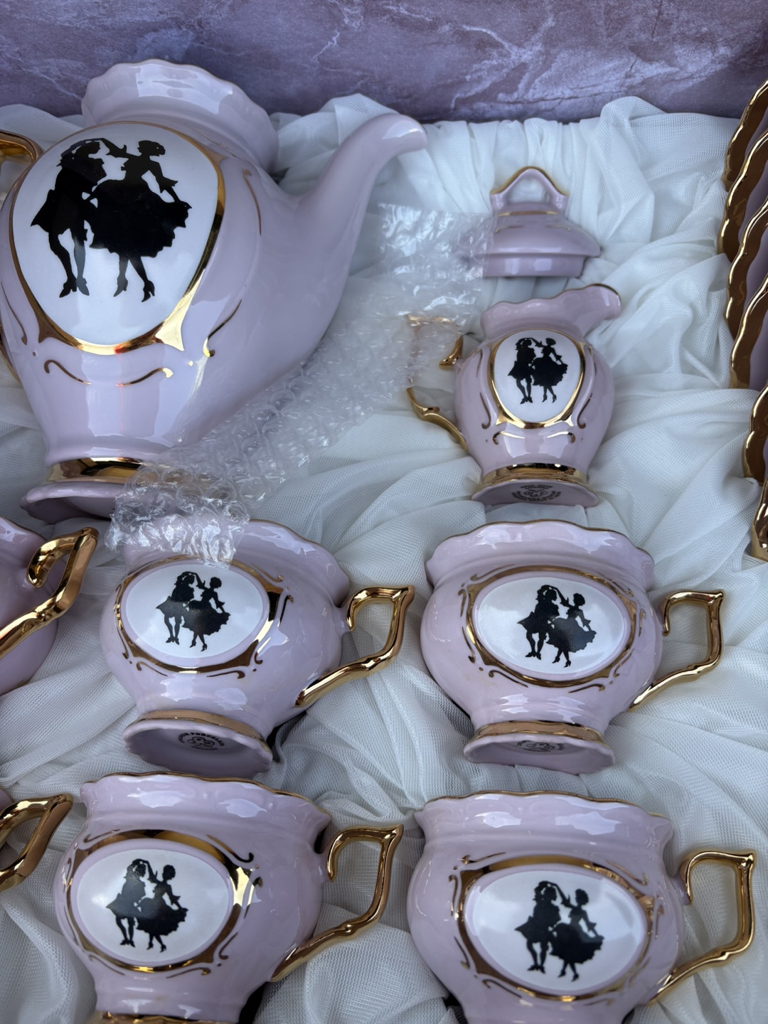 Vintage Porcelain Tea Set - Lavender with Gold Accents - photo 2