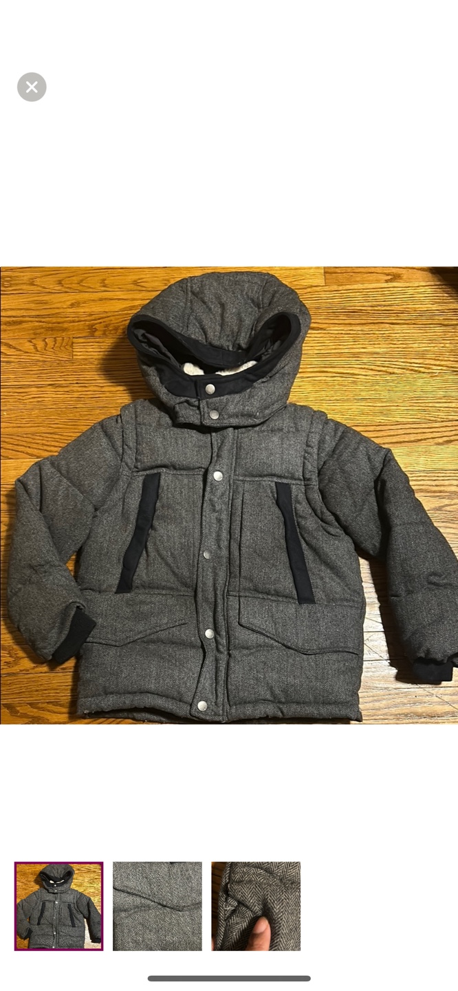 Like New Zara Boys Grey Hooded Jacket